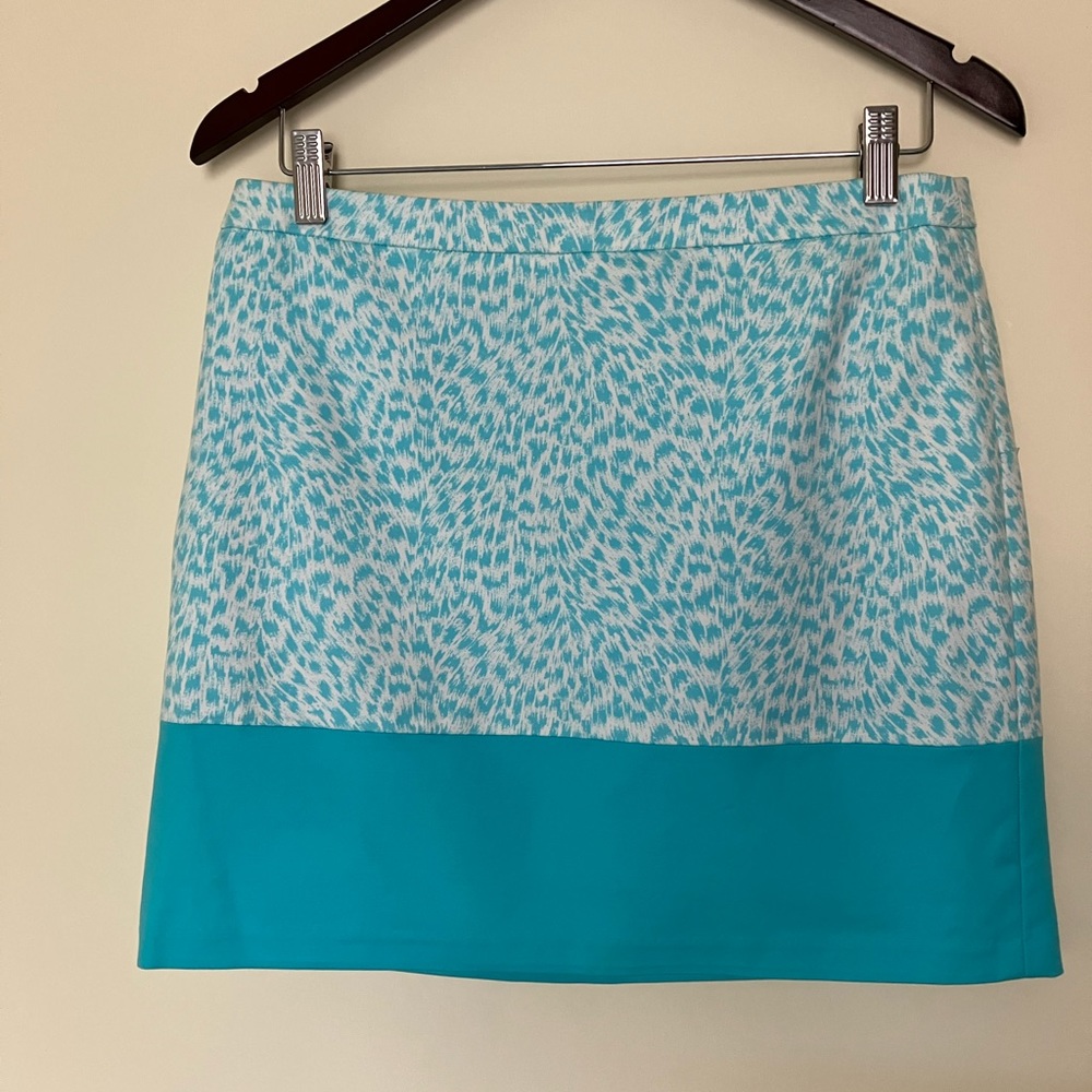 Michael Kors patterned teal skirt